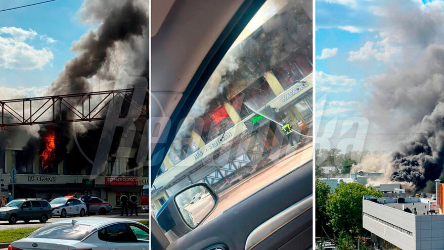 Крупный пожар вспыхнул в подмосковном ТЦ