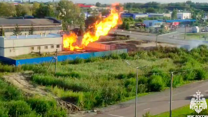 Газораспределительная станция вспыхнула в Кургане